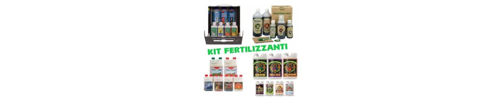 Kit completi di fertilizzanti per avere tutti concimi necessari per la coltivazione indoor ad un prezzo conveniente